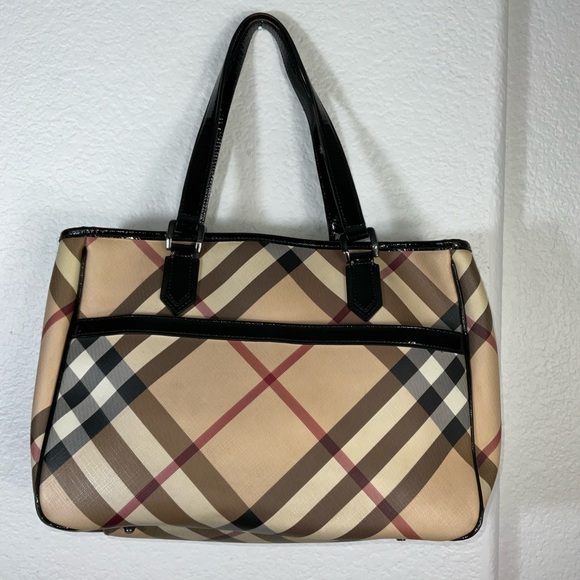 Burberry Supernova Checked Tote w Bag - Picture 1 of 14